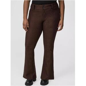 Torrid High-Rise Trouser Boot-Cut Pant 18R - Glen Plaid Potting Soil